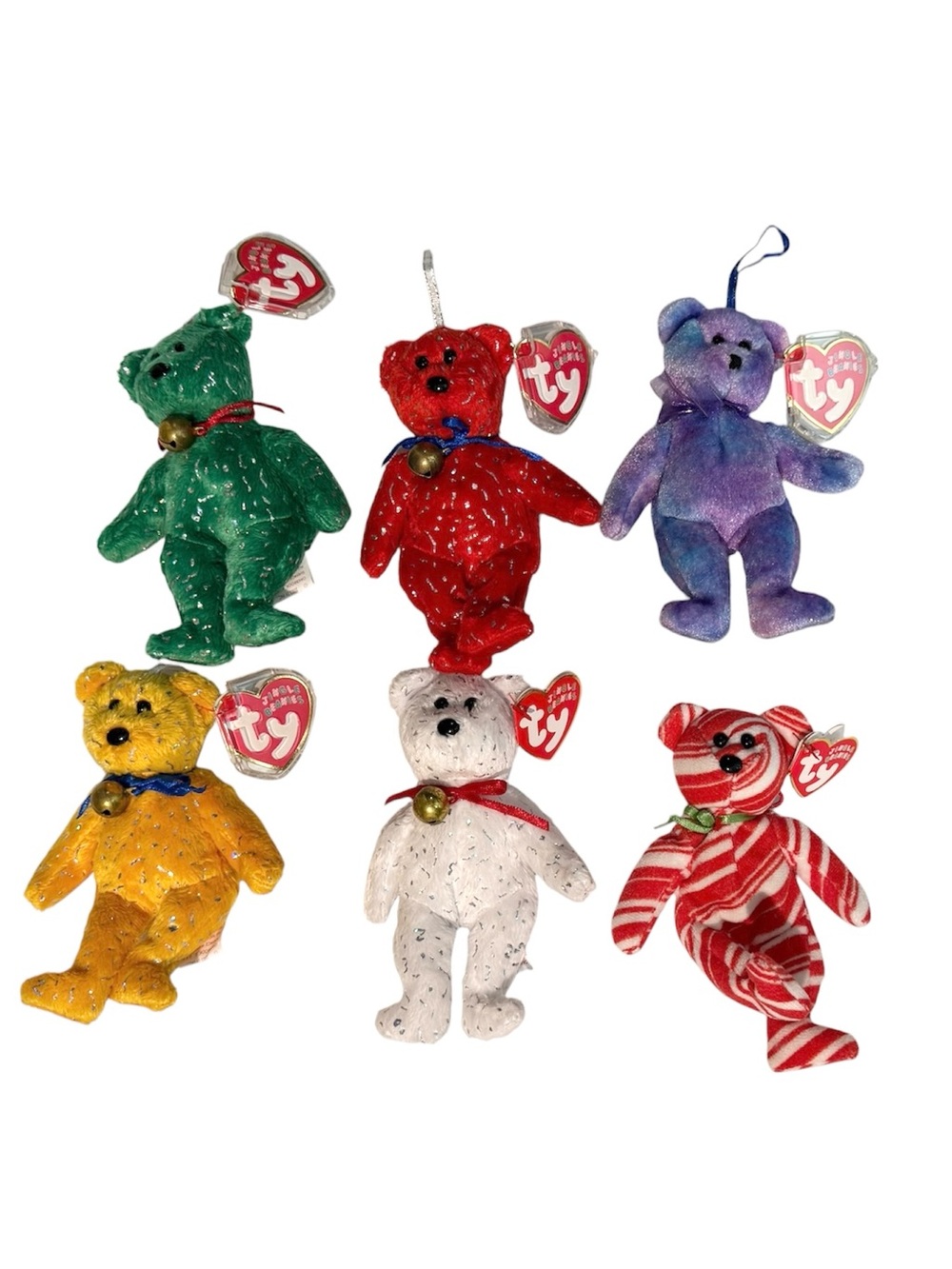 6 Vintage Jingle Beanies Collection TY Beanie Babies 5 Inch